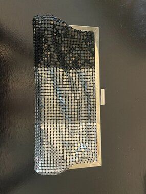 Black & Silver Mesh Clutch